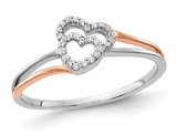 1/10 Carat (ctw) Diamond Heart Promise Ring in 14K White Gold
